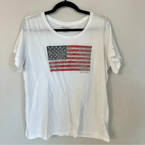 Columbia American Flag Patriotic T-Shirt Sz XL GUC - Picture 2 of 8